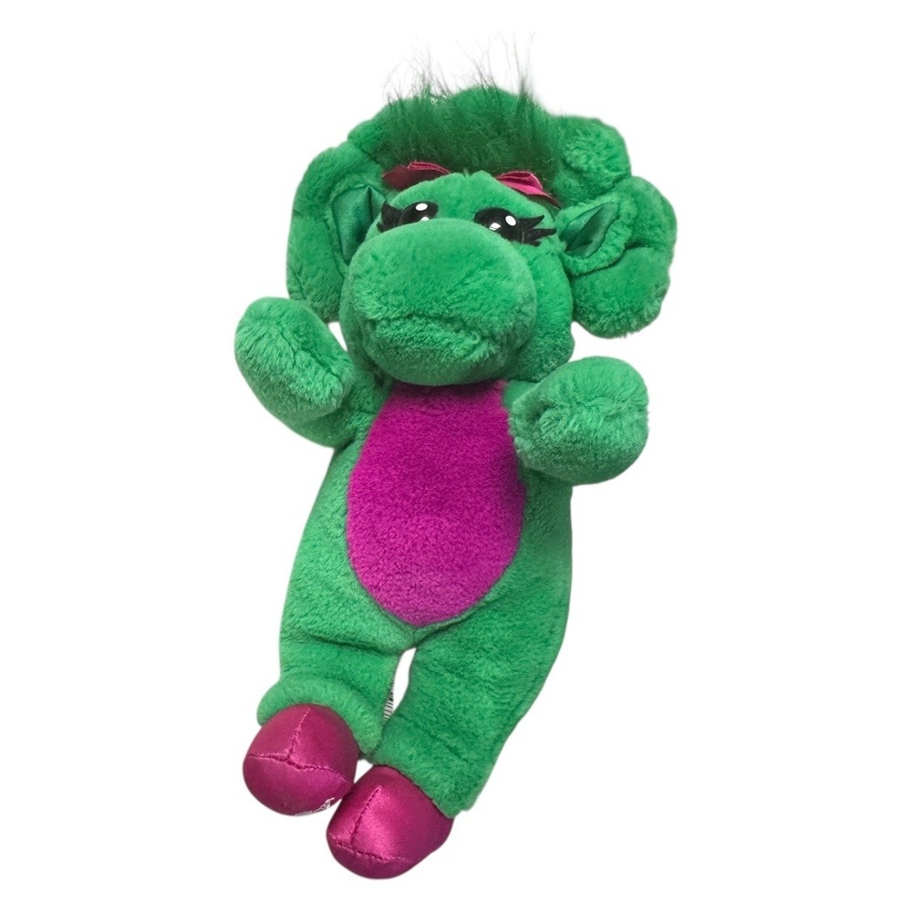 Baby Bop Plush‎ Beanbag Green Dinosaur Stuffed Animal Toy Collectible Cute